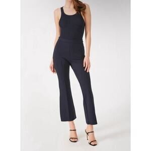 Grey/Ven Porterfield High Rise Pintuck Pull-On Stretch Career Ankle Flare PantXS